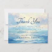 Carte De Remerciements Soleil lever en mer sympathie funéraire (Devant)