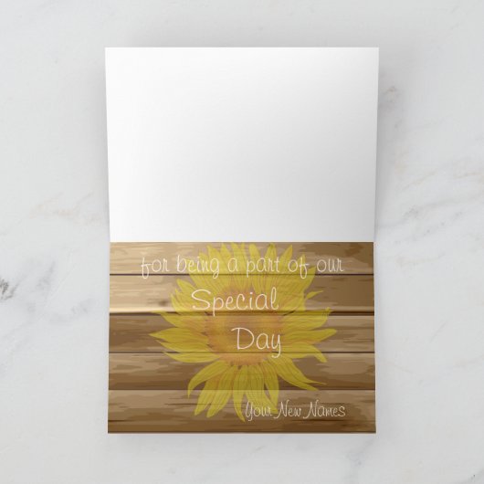 Carte De Remerciements Soleils en bois de grange et dentelle ancienne Mer (Intérieur)