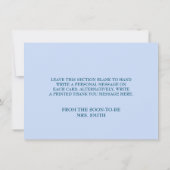 Carte De Remerciements Something blue avant de faire l'hydrangea baby sho (Dos)