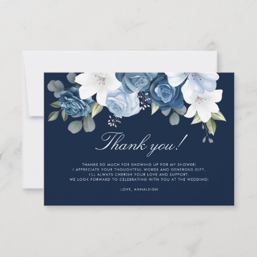 Carte De Remerciements Something Blue Before I Do Baby Shower Nuptial (Devant)