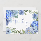 Carte De Remerciements Something blue before i do hydrangea bridal shower (Devant)