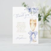 Carte De Remerciements Something Blue Floral Bridal Shower Thank You Card (Debout devant)