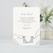 Carte De Remerciements Something Blue Heels Bridal Shower (Debout devant)