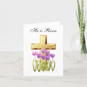 Carte De Remerciements Son est Ressuscité Aquarelle Pâques Floral