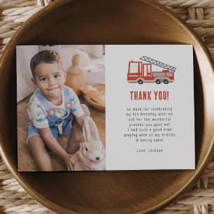 Carte De Remerciements Son L'alarme Camion d'incendie Anniversaire Photo