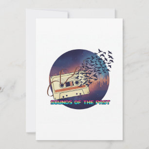 Carte De Remerciements Sons du passé Musique de cassette rétro des années