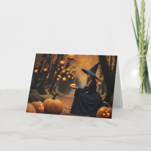 Carte De Remerciements Sorcière d'Halloween (Devant)