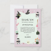 Carte De Remerciements Sorcière verte méchamment mignonne Halloween anniv (Devant)