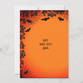 Carte De Remerciements Sorcière volante avec chat noir, nuit halloween (Dos)