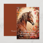 Carte De Remerciements Sorrel Horse (Devant / Derrière)