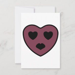 Carte De Remerciements Sortie visage coeur