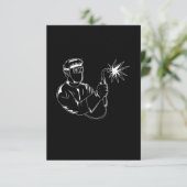 Carte De Remerciements Souder Silhouette Cute Shadow Crafsman Dons (Debout devant)