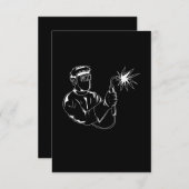 Carte De Remerciements Souder Silhouette Cute Shadow Crafsman Dons (Devant / Derrière)