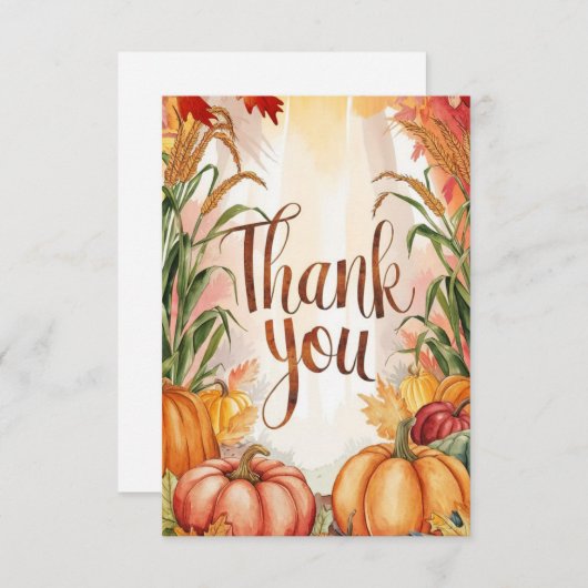 Carte De Remerciements Souhaits simples Automne automne (Devant / Derrière)