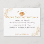 Carte De Remerciements Sourdough Wheat Bakery Bread Care Instructions (Devant)