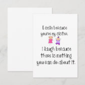 Carte De Remerciements sourire à la soeur (Devant / Derrière)