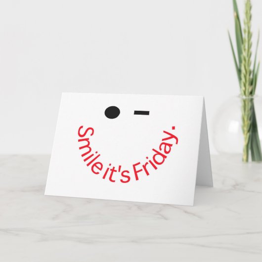 Carte De Remerciements Sourire c'est vendredi (Devant)