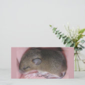 Carte De Remerciements Souris minuscule de bébé avec des sommeils mignons (Debout devant)