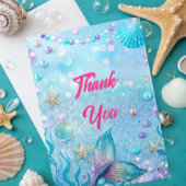 Carte De Remerciements Sous la fête d'anniversaire de la mer