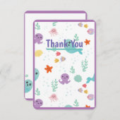 Carte De Remerciements Sous la mer (Devant / Derrière)