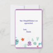 Carte De Remerciements Sous la mer (Dos)