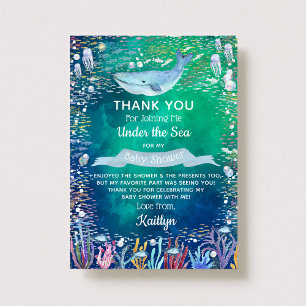 Carte De Remerciements Sous la mer   Baby shower à thème océanique