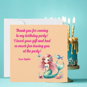 Carte De Remerciements Sous la mer Magique Sirène fille photo Anniversair