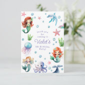 Carte De Remerciements Sous l'aquarelle marine Fête d'anniversaire de la  (Debout devant)