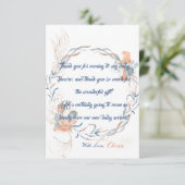 Carte De Remerciements Sous le Baby shower d'aquarelle de mer (Debout devant)