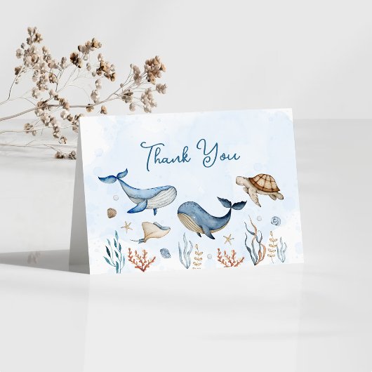 Carte De Remerciements Sous le Baby shower marin