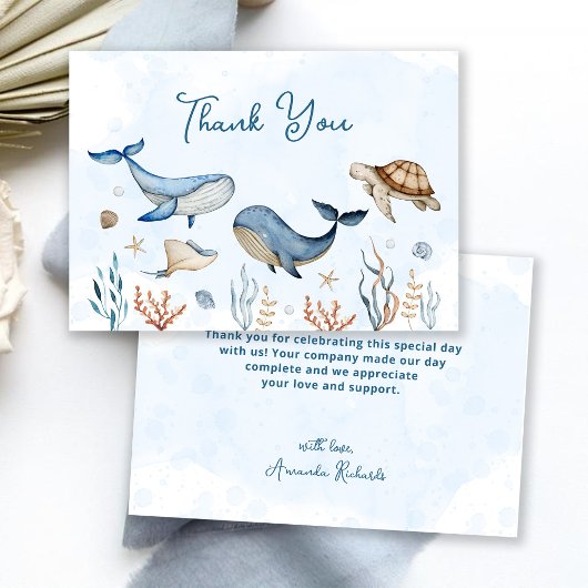 Carte De Remerciements Sous le Baby shower marin