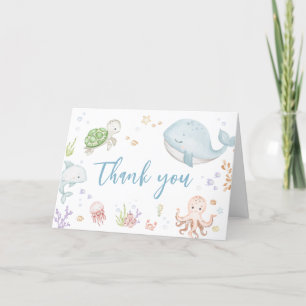 Carte De Remerciements Sous Le Baby shower Marin