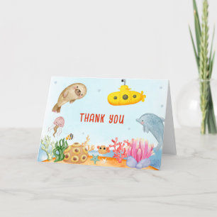 Carte De Remerciements Sous le Baby shower marin nautique