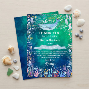 Carte De Remerciements Sous l'océan Baby Shower sur le thème de l'océan