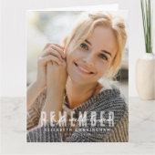 Carte De Remerciements Souvenez-vous de Memorial Modern Simple Photo Élég (Devant)