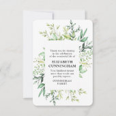 Carte De Remerciements Souvenir commémoratif Foliage d'aquarelle moderne (Devant)