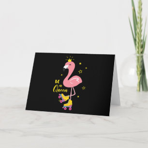 Carte De Remerciements Soyez Une Reine Rose Flamant rose Roller Femmes Fi