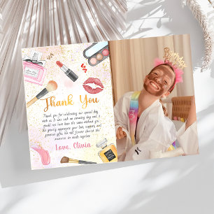 Carte De Remerciements Spa Party Glam Girl Maquillage Anniversaire Photo