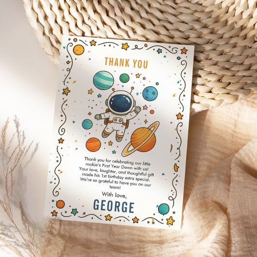 Carte De Remerciements Space Adventure 1er anniversaire | Espace