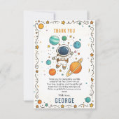 Carte De Remerciements Space Adventure 1er anniversaire | Espace (Devant)