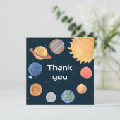 Carte De Remerciements Space Adventure : Planètes (Debout devant)