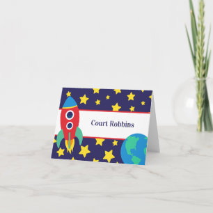 Carte De Remerciements Space Rocket Personalized