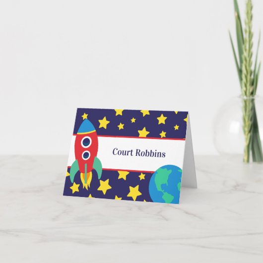 Carte De Remerciements Space Rocket Personalized (Devant)