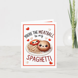 Carte De Remerciements Spaghetti et boulettes de viande Kawaii mignons