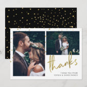 Carte De Remerciements Sparkings| Deux Mariages photo (Devant / Derrière)