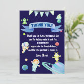 Carte de remerciements spatial de l'astronaute aqu (Debout devant)
