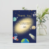 Carte de remerciements spatiale (Debout devant)