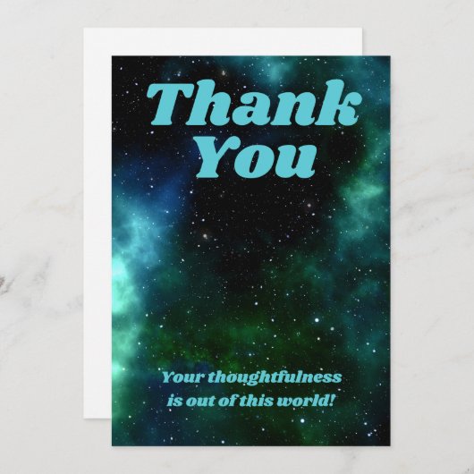 Carte de remerciements spatiale (Devant / Derrière)