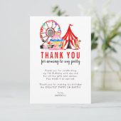 Carte De Remerciements Spectacle de cirque de Carnaval mignon Clowns Ball (Debout devant)