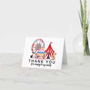 Carte De Remerciements Spectacle de cirque de carnaval mignon Clowns Ball